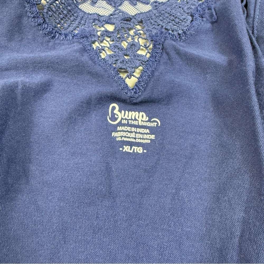 Bump in the Night Maternity 2-Piece Sleep/Loungewear Set Blue XL Robe & Cami - Picture 5 of 16